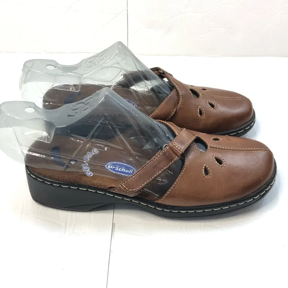 Dr Scholls Sandals Womens Size 7.5 Gel Pac Criss Cross Heel Hook Loop